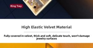 Detail view of cream velvet jewelry organizer tray with high resilience soft fabric texture