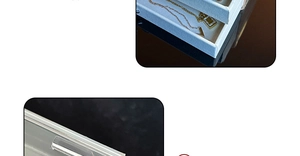 Three-layer acrylic jewelry box with gold V-pendant necklace and velvet storage