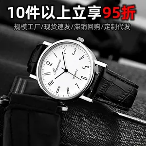 Men Quartz Watch Minimalist Business Casual Analog Wristwatch Alloy Case Faux Leather Strap Classic Roman Numeral Dial
