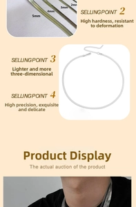 Comparison of different widths for stainless steel flat snake chain with lobster clasp