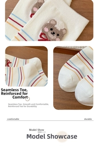 Détails de la pointe sans couture et talon renforcé de chaussettes blanches en coton