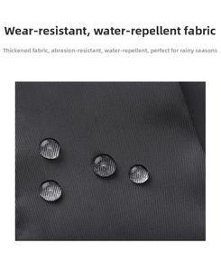 Waterproof and scratch-resistant thick fabric detail on travel bag with water droplets