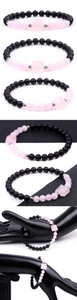 Dettaglio della piramide di quarzo rosa da 6mm e perle occhio di tigre su bracciale