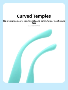 Détail des branches ergonomiques vert menthe pour lunettes enfant avec finition mate