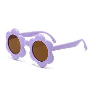 Lunettes de soleil enfant en forme de fleur violette avec protection UV