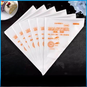 Thickened disposable pastry bags with anti-slip texture and orange master logo for baking