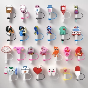 Medical Silicone Straw Cover Cap Dust Proof Decorative Nurse Stethoscope Heart Tooth Ambulance Shape Reusable Accessory