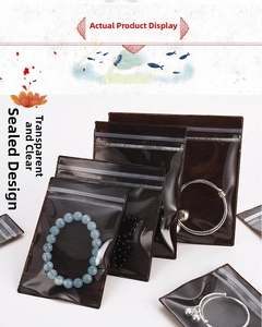 Multiple sizes of clear PVC jewelry storage bags with secure airtight zip lock closure