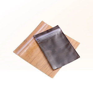 Textured PVC jewelry storage bags with zipper closure in transparent brown colors