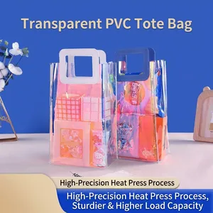 Durable clear PVC daisy gift bag with reinforced handles for party favors and gifts