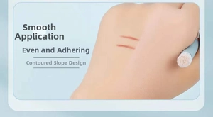 Detail of angled concealer brush showing even blending and seamless application on skin