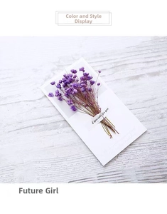 Close-up of purple dried flower bouquet on greeting card with Especially for you text