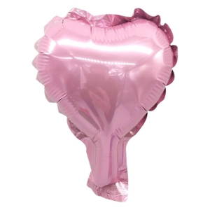 Five-inch pink heart-shaped foil balloon with metallic luster for party decoration