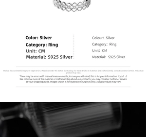 Macro detail of S925 sterling silver ring featuring an openwork heart lace pattern