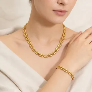 Collier Maillons Coquillage Cauri Acier Inoxydable 304 Plaqué Or 18K Étanche Bijoux De Plage Bohème Pour Femmes