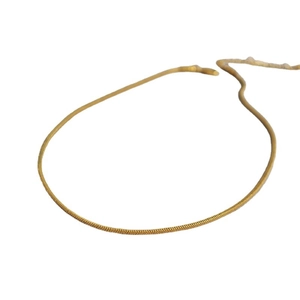 Elegant gold-plated square snake bone chain necklace with a minimalist flat snake scale texture
