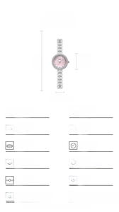 Vue détaillée d'une montre femme avec cadran rose de 25mm et bracelet en perles