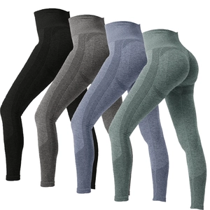 Pantalon de Yoga Sans Couture Taille Haute Gaine Ventre Plat Push Up Leggings Filet Respirant Motif à Points Sport Femme