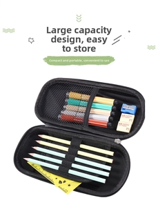 Detail of a large-capacity 3D car pencil case with mesh pocket and elastic pen holders