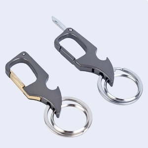 Multifunctional zinc alloy car keychain with integrated bottle opener and screwdriver tool