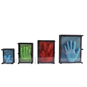 3D pin art toy in four sizes with colorful pins for creative hand impressions and 3D sculptures