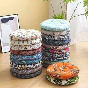 Cotton Linen Seat Cushion Thickened Tufted Chair Pad Nordic Style Round Square Floor Pillow For Dining Office Home Decor