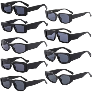 Fashion Retro Square Sunglasses For Men Women Small Frame PC UV400 Protection Wide Leg Vintage Trendy Eyewear