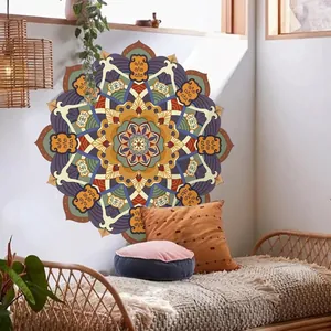 Large Mandala Wall Sticker PVC Free Paper Removable Bohemian Ethnic Style Geometric Pattern For Living Room Bedroom
