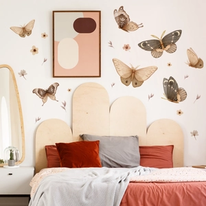 Pegatinas de pared autoadhesivas de mariposas y flores para decorar salón y dormitorio