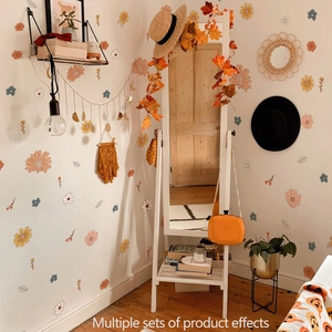 Hand-painted small daisy floral wall stickers for living room and bedroom home decoration