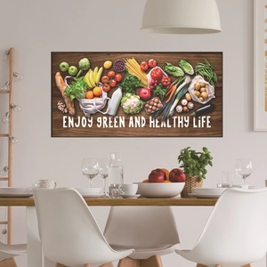 Enjoy Green and Healthy Life fresh vegetables wall art for kitchen and dining rooms
