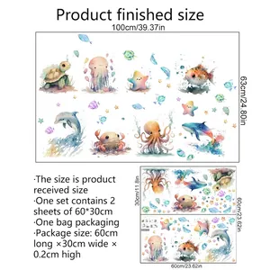 Creatieve onderwater muurstickers met kwallen en zeedieren voor de kinderkamer