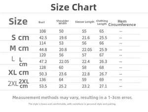 Detailed size chart for women hoodie with measurements in centimeters and inches