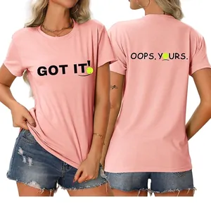 Damen Pickleball Tennis Slogan T-Shirt Rundhalsausschnitt Kurzarm Baumwollmischung Lockere Passform Casual Sport Grafik Tee Top
