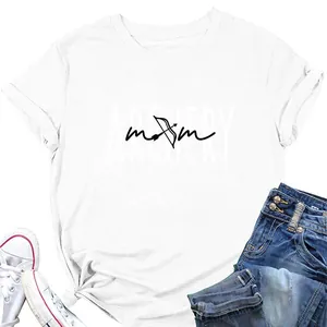 Flat lay of a white Archery Mom T-shirt featuring a bow graphic and stylish typography
