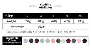 Detailed size chart and fabric weight guide for women's warm Christmas sweatshirt