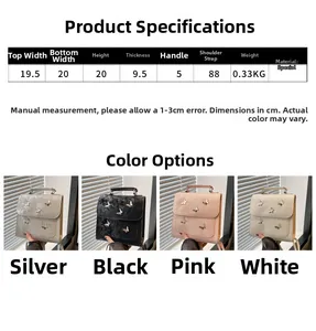 Detailed size specifications and four colors of the stylish butterfly crossbody bag