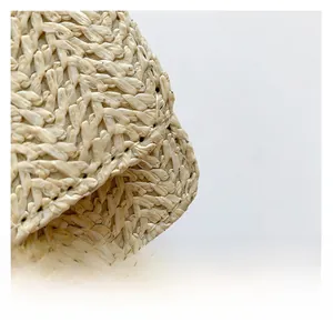 Close-up of premium straw weave texture and intricate fiber craftsmanship on the mini bag