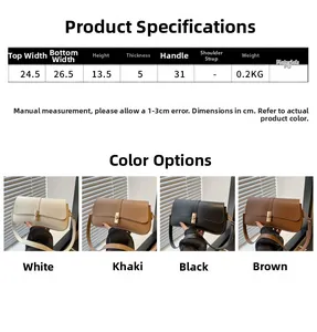 Spécifications de taille et options de couleurs pour ce sac bandoulière en PU élégant