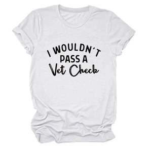 Detail of white cotton t-shirt featuring rolled sleeves and printed black slogan text