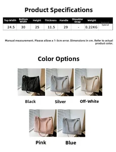 Detailed size parameters and color options for the textured large-capacity tote bag