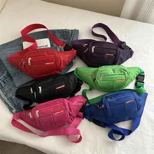 Multifunctional Nylon Sport Waist Bag Large Capacity Multi Layer Travel Fanny Pack For Outdoor Casual Men Women Crossbody Bag