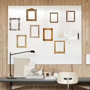 Macro view of vintage style miniature picture frames with baroque and minimalist designs