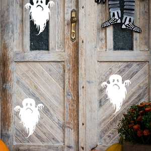 Halloween ghost wall stickers for home decor featuring three white spooky ghost designs