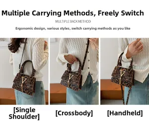Tre modi di indossare la borsa leopardata con logo a V dorato e dettagli di nappe in metallo