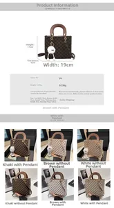 Detailed size specifications and color variants of the vintage monogram tote handbag