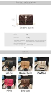 Detailed size chart and specifications for the retro stitched PU leather crossbody bag
