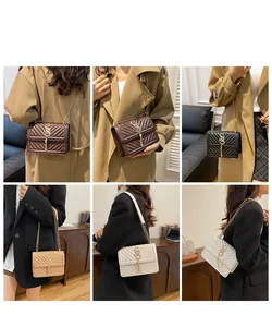 Detailed model showcase of quilted crossbody bags with tassels in four stylish colors