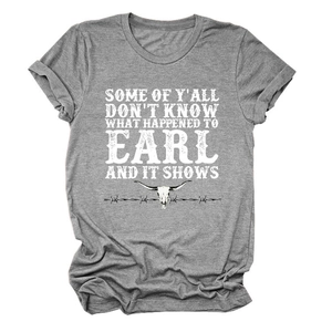 Close-up of the vintage longhorn skull print on a grey cotton casual t-shirt