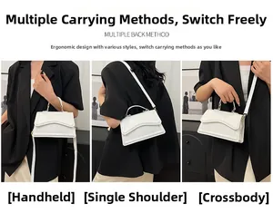 Sac à bandoulière minimaliste blanc montrant les styles porté main et porté épaule